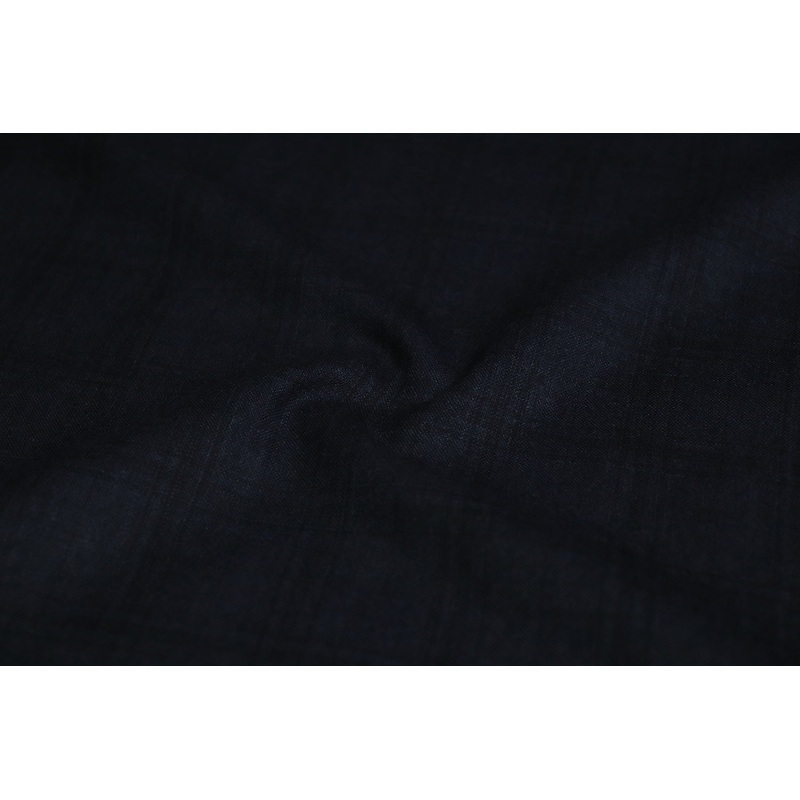 Black & Blue Plain Wool Suiting Fabric