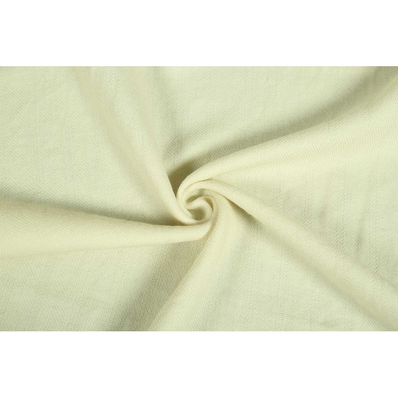 Cream Plain Herringbone Wool Fabric