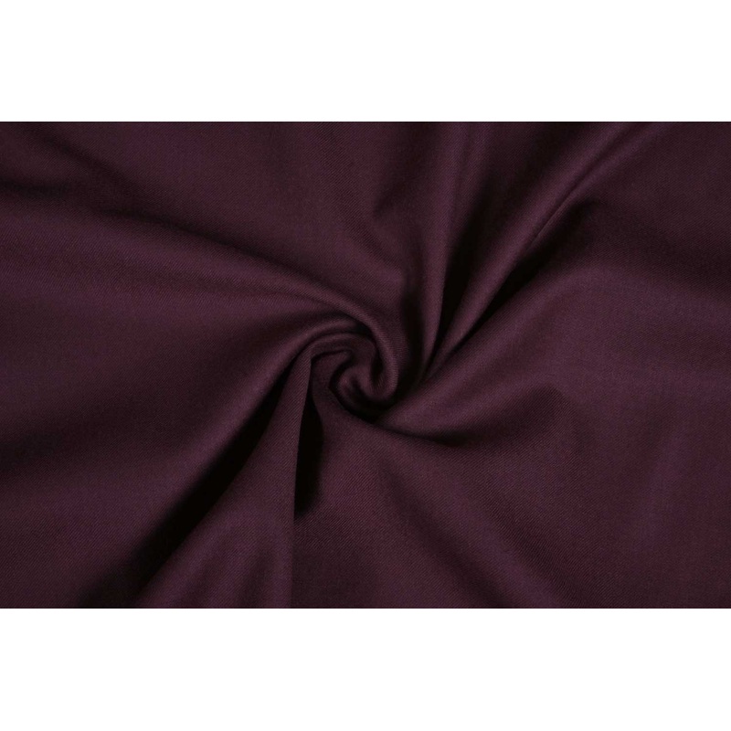 Deep Violet Plain Wool Polyester Blend Suiting Fabric