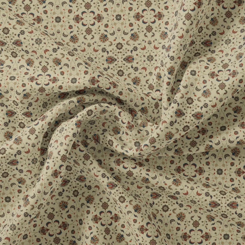 Beach Dune Jecobean Pashmina Printed Fabric
