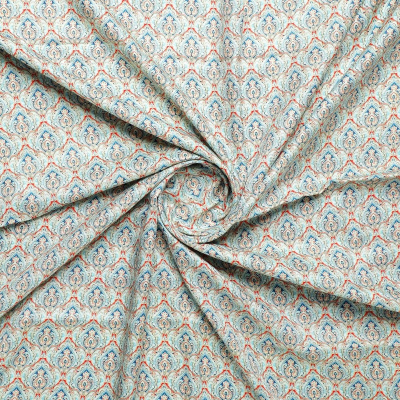 Blue Moroccan Pashmina Printed Fabric