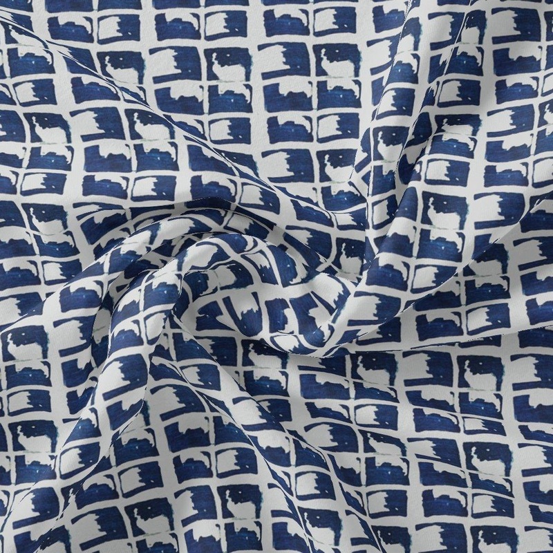 Preppy Paper Art Seamless Pattern Digital Printed Fabric - Pure Muslin