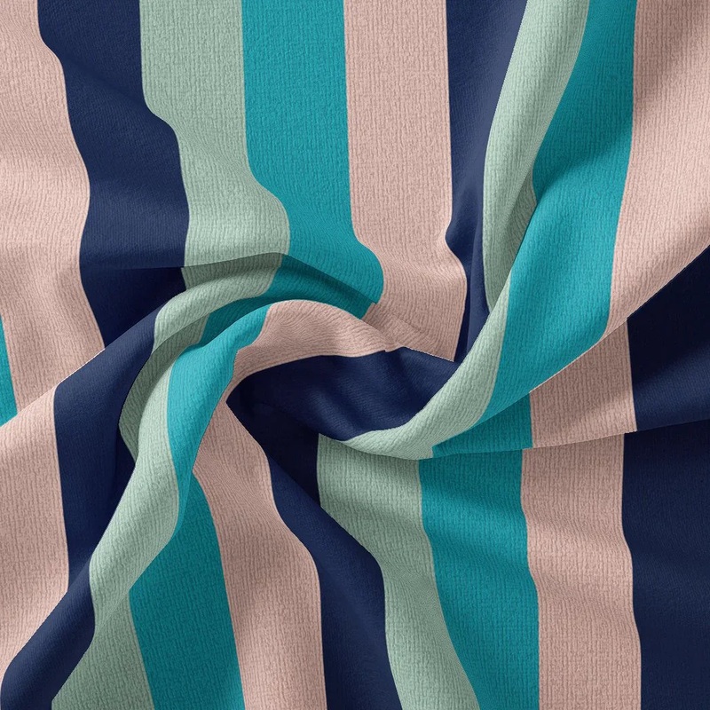 Subtle Colour Stripes Digital Printed Fabric - Pure Muslin