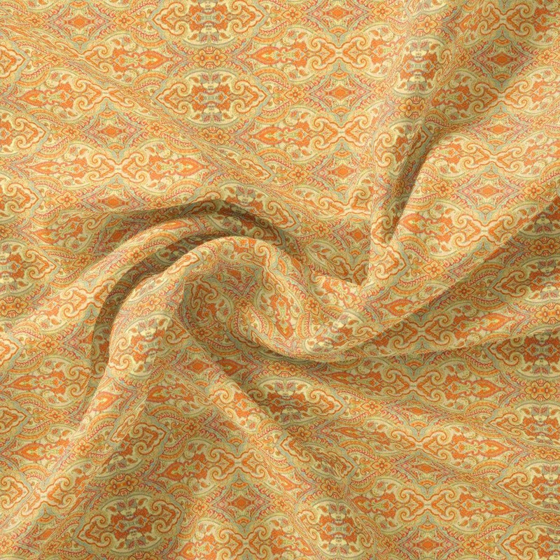 Yellow Abstract Pashmina Printed Fabric