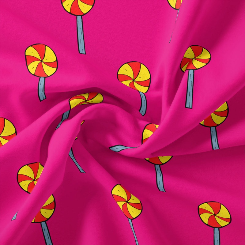 Classy and Colorful Lollipop Prints Muslin Fabric for Kids