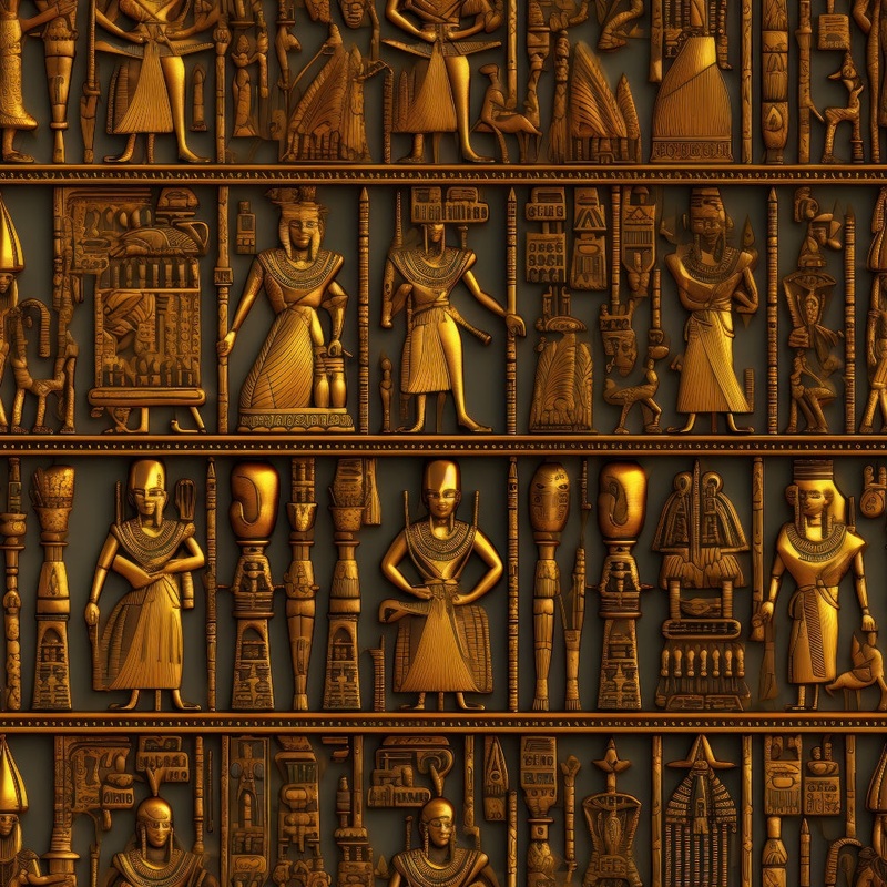 2D Ancient Egypt Pattern 2 Quilting Cotton Fabric