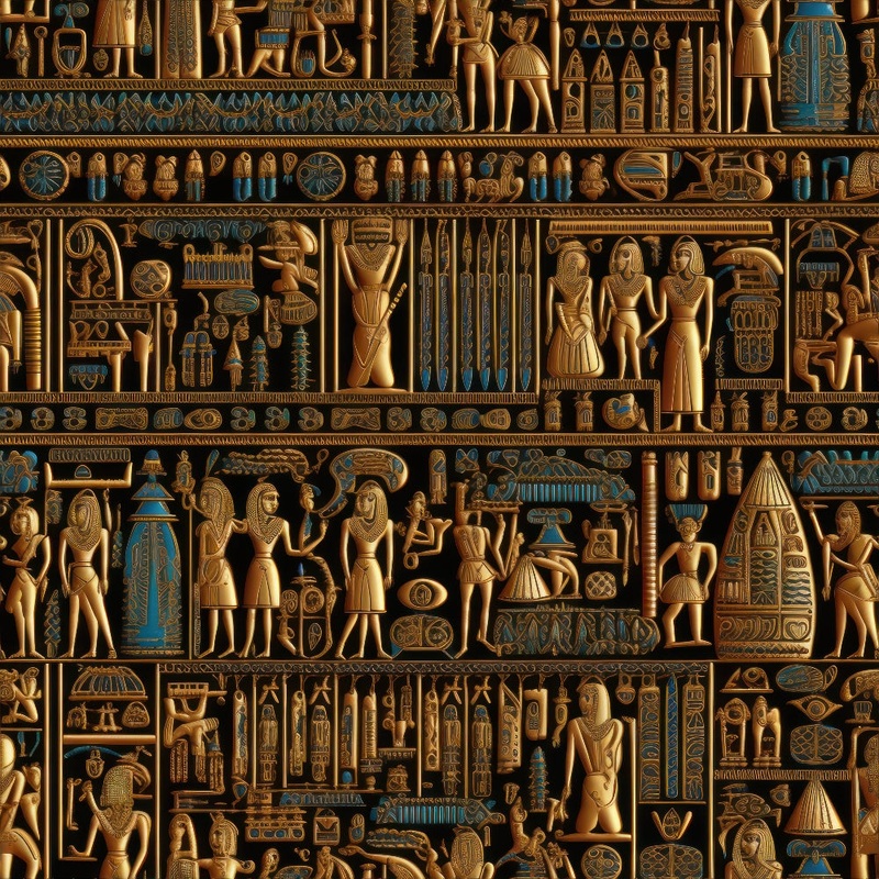 2D Ancient Egypt Pattern 25 Quilting Cotton Fabric