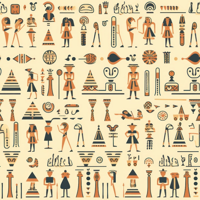 2D Ancient Egypt Pattern 55 Quilting Cotton Fabric