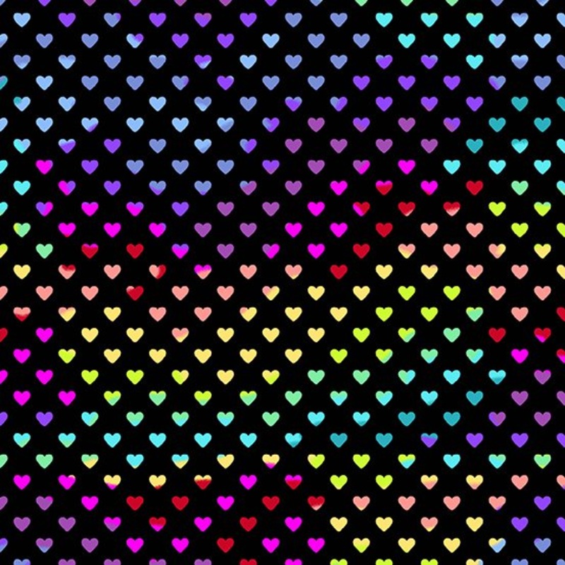 Andover Hearts A-9793-K Midnight Rainbow