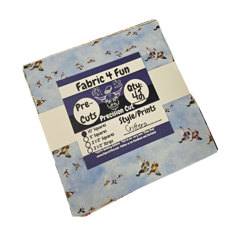 Critters 10"  Squares Exclusive 42 Piece Pre-Cut
