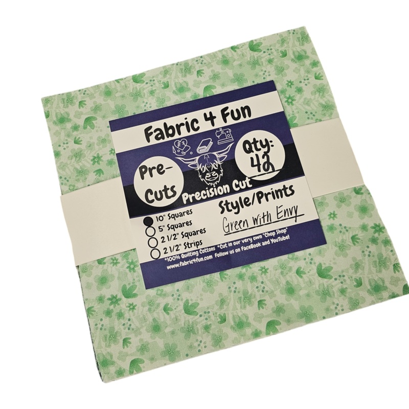 Green With Envy 10" Squares Exclusive 42 Piece Pre-Cut