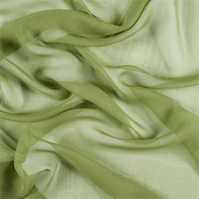 Runway Silks Apple Green Silk Chiffon Fabric - Reorderable