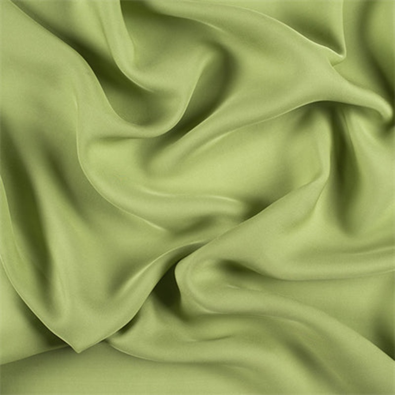 Runway Silks Apple Green Silk Double Georgette Fabric - Reorderable