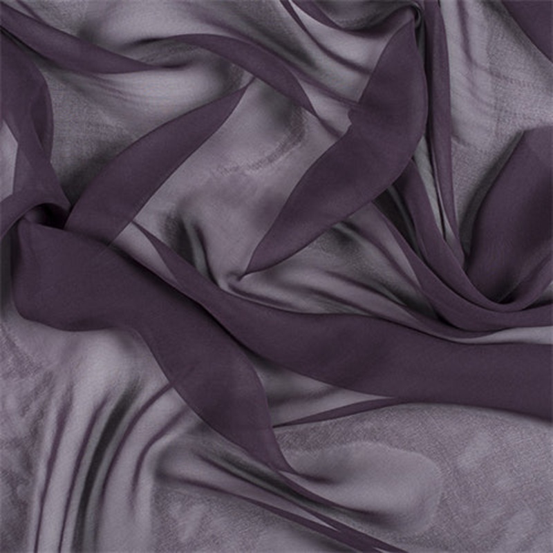 Runway Silks Aubergine Silk Chiffon Fabric - Reorderable