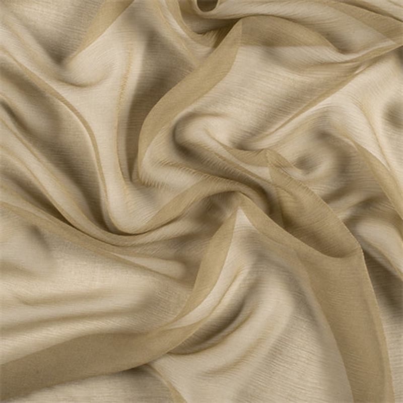 Runway Silks Avocado Crinkled Silk Chiffon Fabric - Reorderable