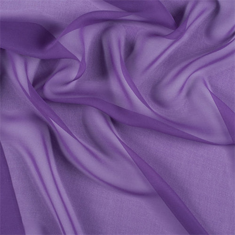 Runway Silks Violet Purple Silk Chiffon Fabric - Reorderable