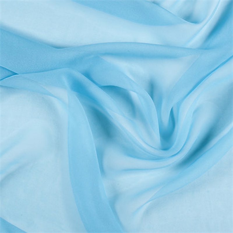 Runway Silks Aqua Silk Chiffon Fabric - Reorderable
