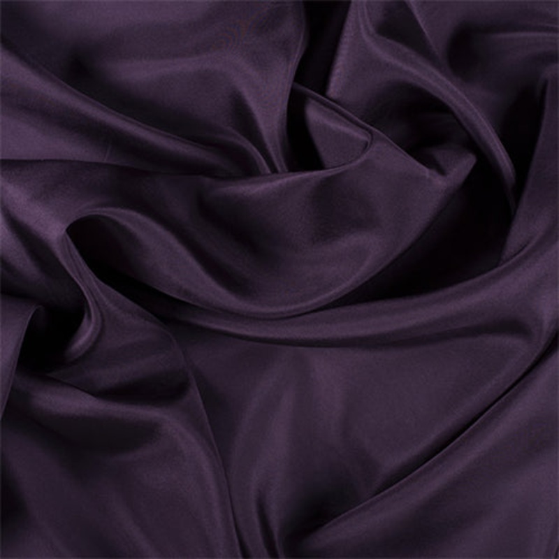 Runway Silks Aubergine Silk Habotai Fabric - Reorderable