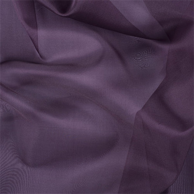 Runway Silks Aubergine Silk Organza Fabric - Reorderable