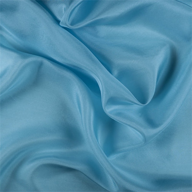 Runway Silks Aqua Silk Habotai Fabric - Reorderable