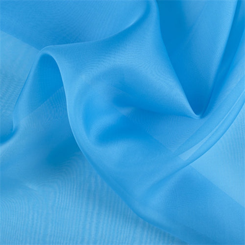 Runway Silks Turquoise Silk Organza Fabric - Reorderable