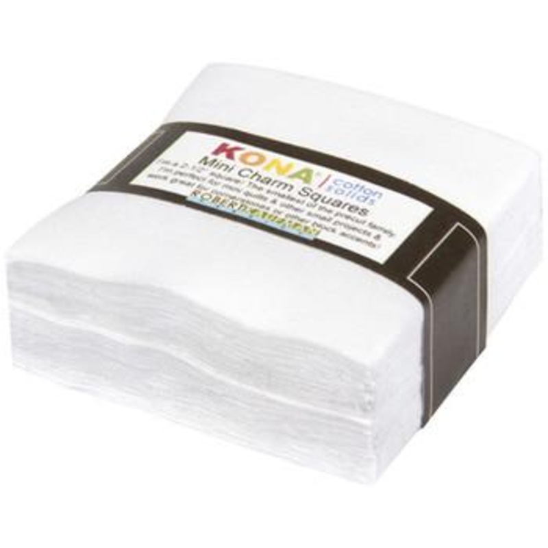 RK Kona Cotton Mini Charm Squares - MCH-105-84 White - Cotton Fabric