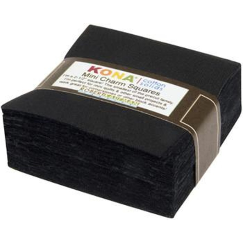 RK Kona Cotton Mini Charms 2.5" - MCH-104-84 Black - Cotton Fabric